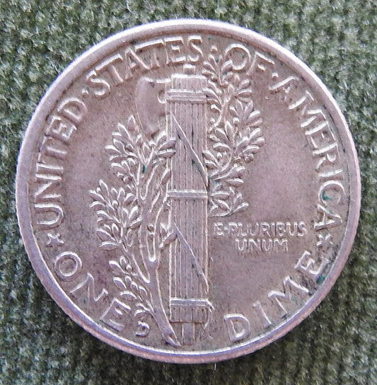 USA American 1943 D Winged Mercury Dime Coin