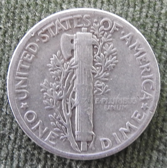 USA American 1945 Silver Winged Mercury Dime Coin - Circulated