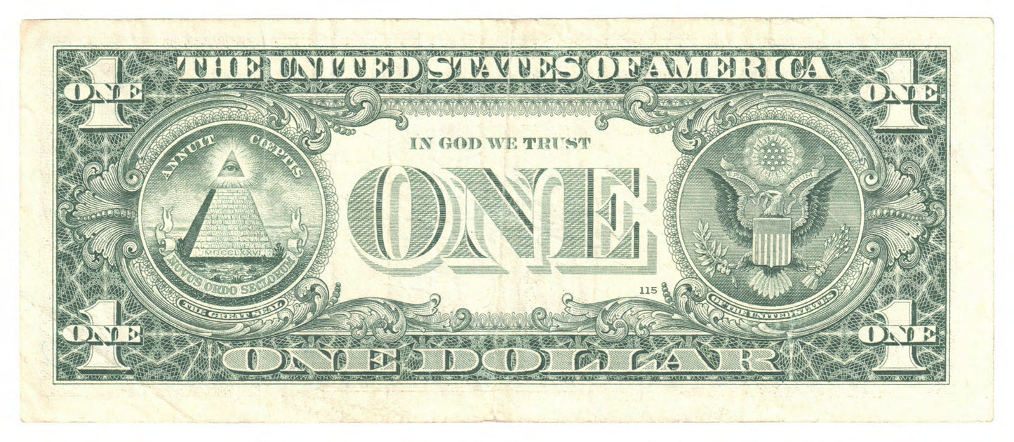 USA 1999 $1 One Dollar Banknote San Francisco s/n L 63964430 T