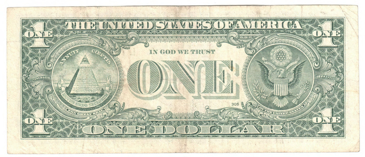 USA 2009 $1 One Dollar Banknote San Francisco s/n L 75283210 Q