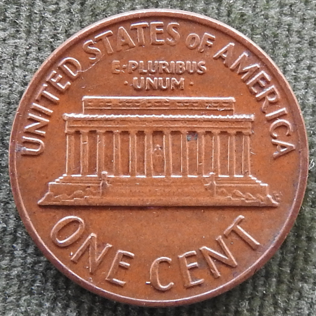 USA American 1970 S 1 Cent Lincoln Memorial Coin