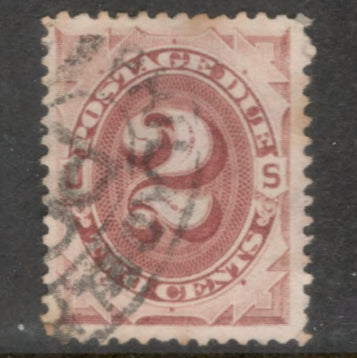 United States 1879 2c Brown Postage Due Numeral Stamp - Perfin: 12.0