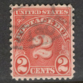 United States 1930 - 1956 2c Dul Carmine Postage Due Numeral Stamp - Perfin: 11.0x10.5