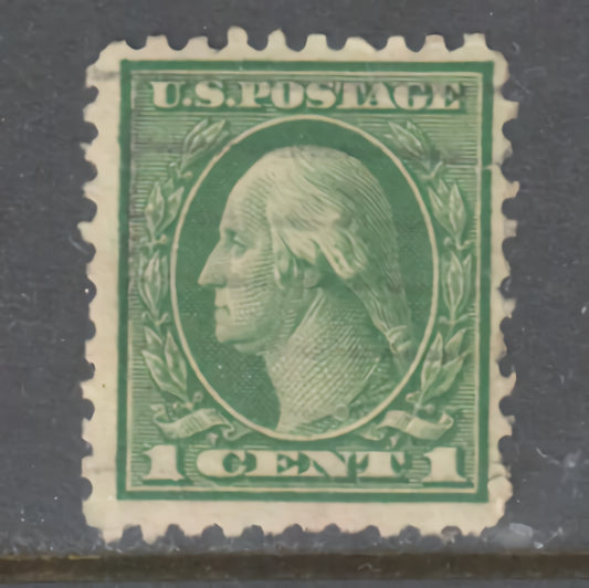 USA America 1912 1c Green George Washington Stamp - Cancelled