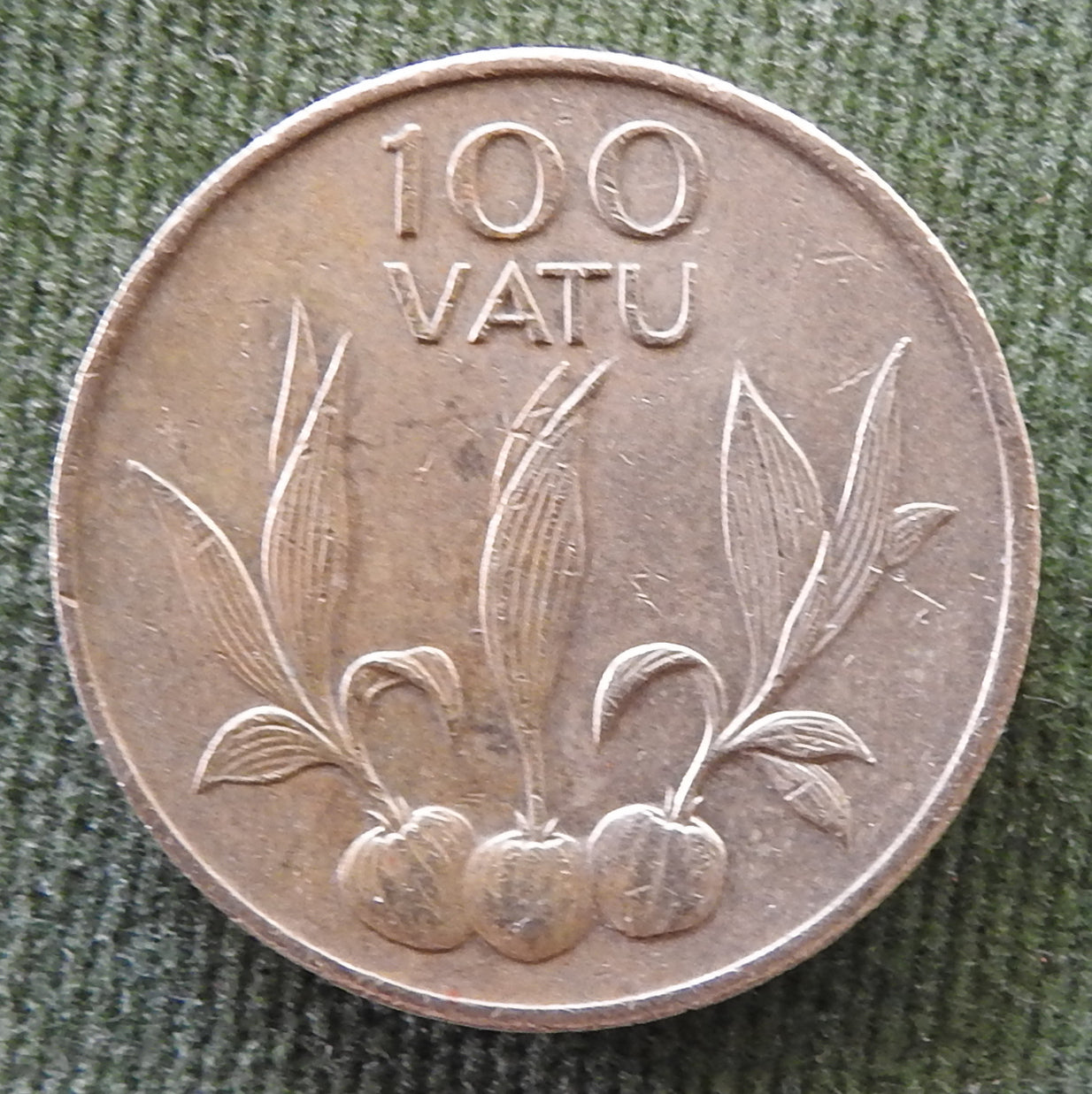 Vanuatu 1995 100 Vatu Coconut Saplings Coin