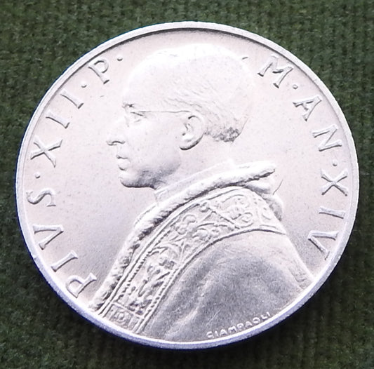 Vatican 1952 10 Lira Pius XII Vatican Coin