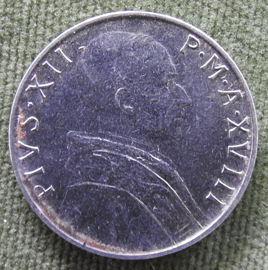 Vatican 1956 50 Lira Pius XII Vatican Coin