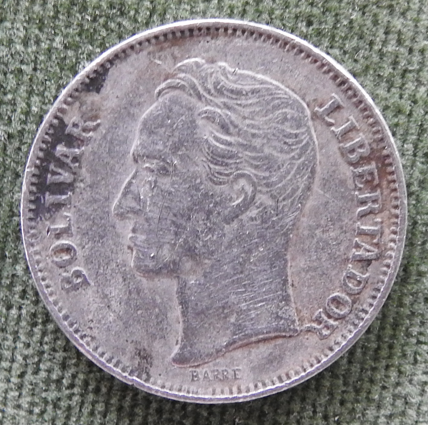 Venezuela 1967 1 Bolivar The Arms Of Venezuela Coin