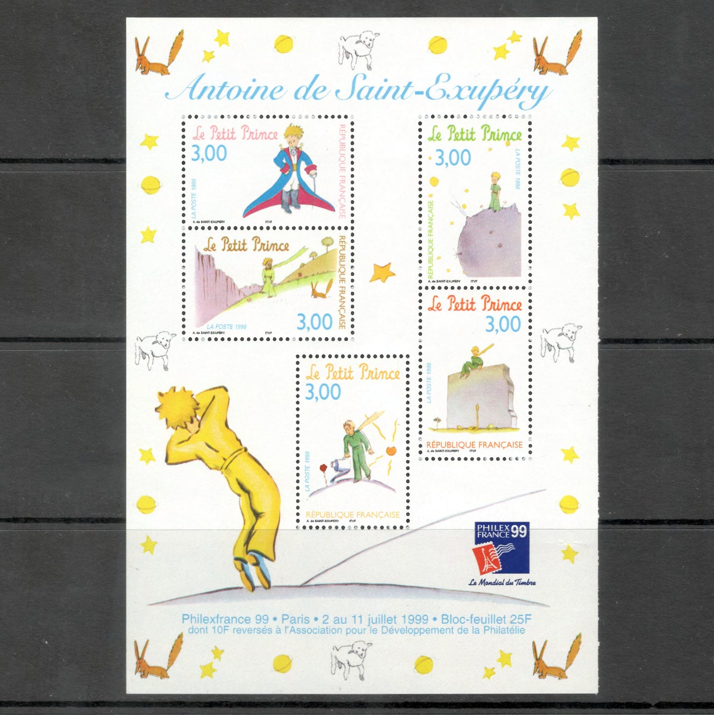 France 1998 3.00 Franc PHILEXFRANCE '99 Multicoloured Mini Stamp Sheet
