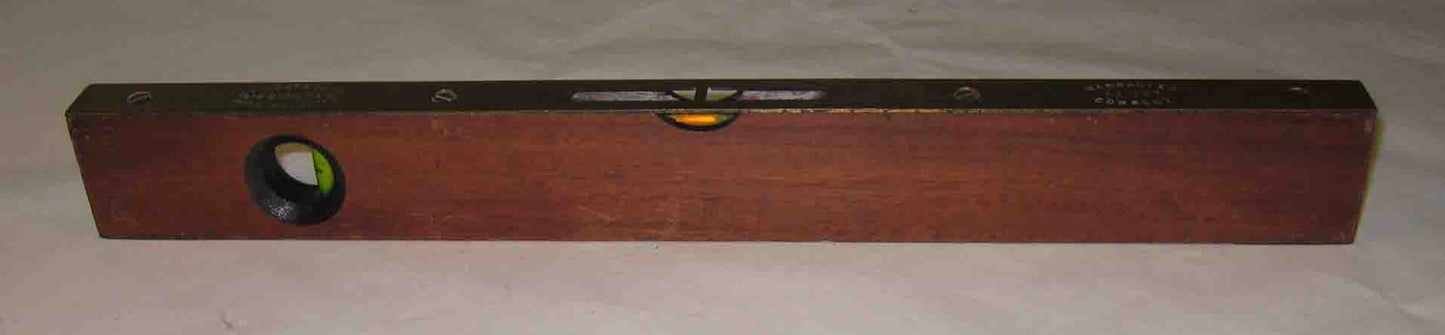 J Rabone & Sons mahogany spirit level with brass fittings