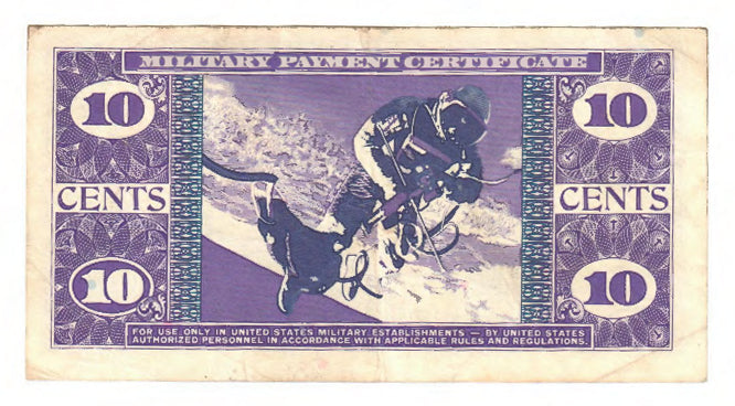 USA American 10 Cent MPC Military Payment Certificate Series 681 Issue 72 s/n C12670703C