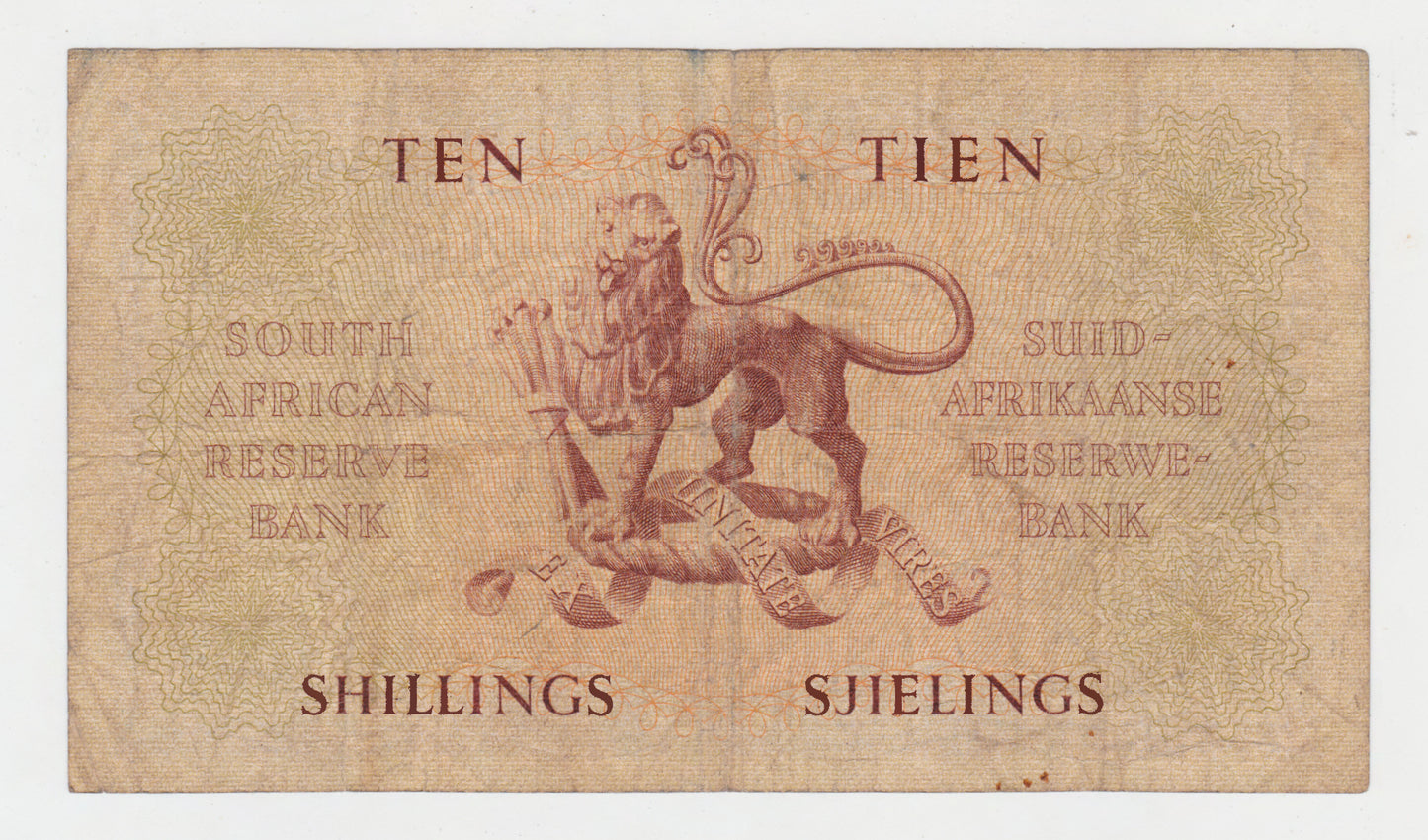 South Africa 1955 10 Shilling Banknote s/s A/104 978667