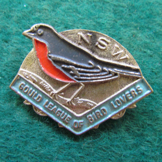 NSW Goulds League OF Bird Lovers 1954 Flame Breasted Robin Badge