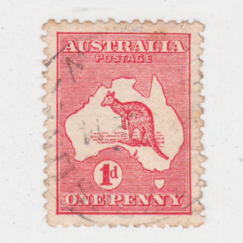 Australian 1913 1d 1 Penny Red Kangaroo Stamp Perf: 11.5-12