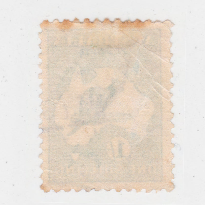 Australian 1913 1/- 1 Shilling Green Kangaroo Stamp - Perf: 11.5-12