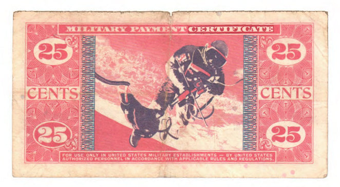 USA American 25 Cent MPC Military Payment Certificate Series 681 Issue 72 s/n C07291174C