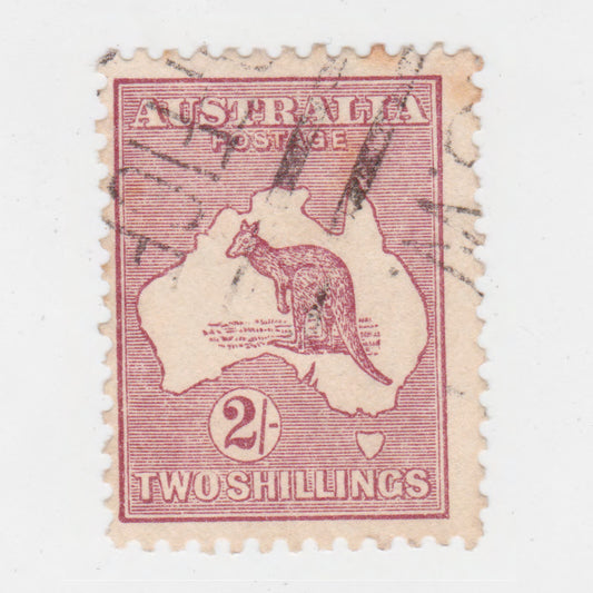 Australian 1915 2/- 2 Shilling Maroon Kangaroo Stamp - Perf: 11.5-12