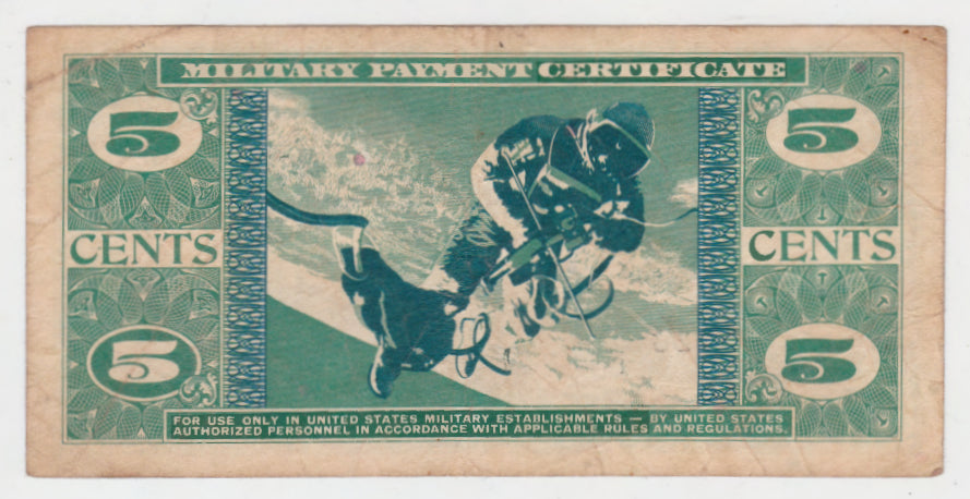 USA American 5 Cent MPC Military Payment Certificate Series 681 Issue 38 s/n C11048523C