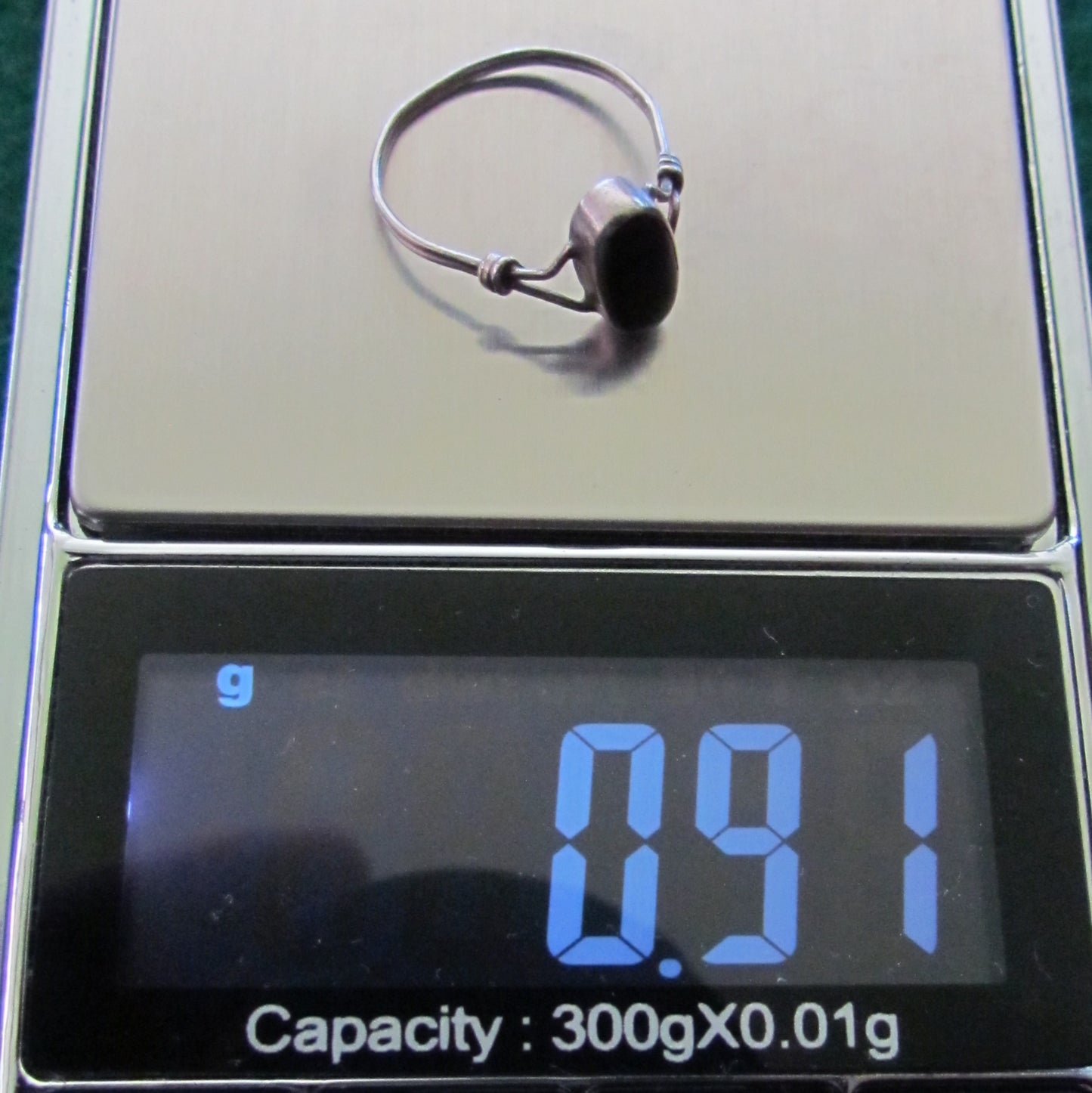 Silver Tourmaline Oval Bezel Set Dress Ring