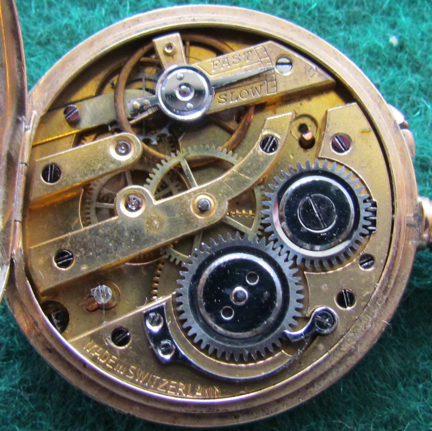 9ct Gold Unidentified Open Faceted Ladies Pocket Watch Swiss Made c1918