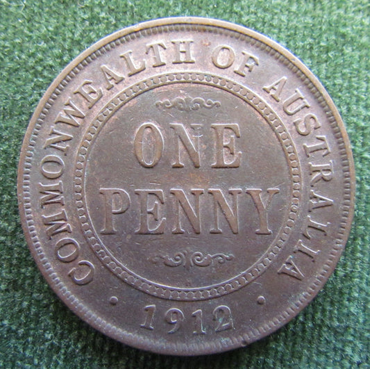 Australian 1912 1d 1Penny King George V Coin