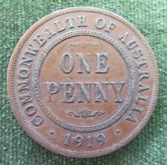 Australian 1919 Penny King George V Coin
