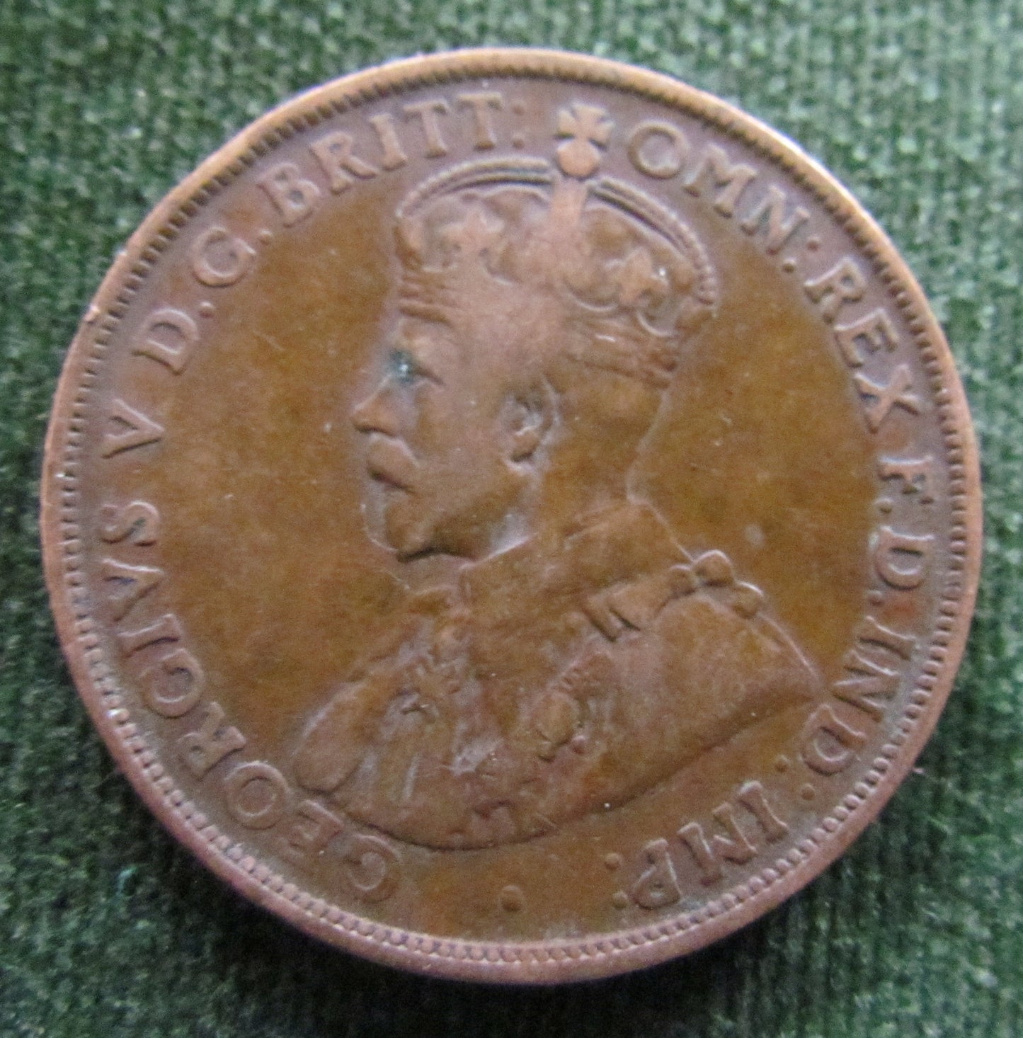Australian 1920 1d 1 Penny Dot Below Bottom Scroll King George V Coin