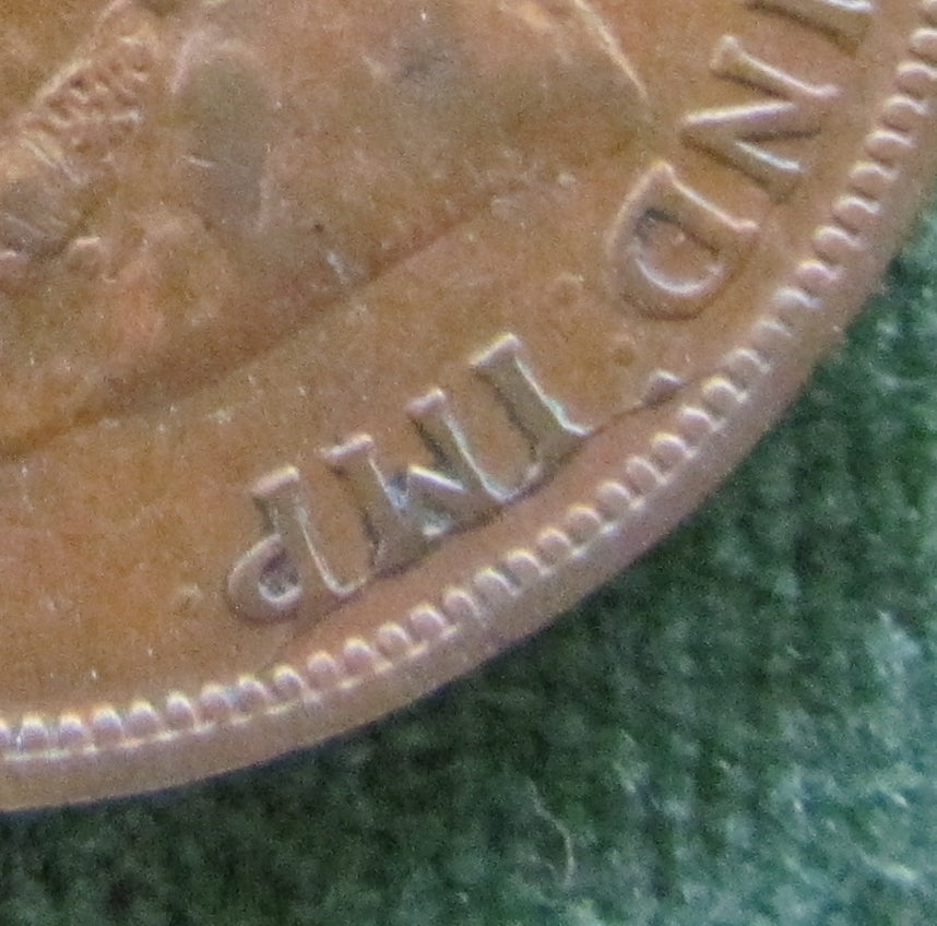 Australian 1924 1d 1 Penny King George V Coin Die Crack