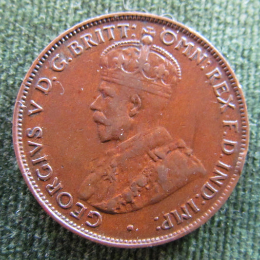 Australian 1935 1/2d Half Penny King George V Coin