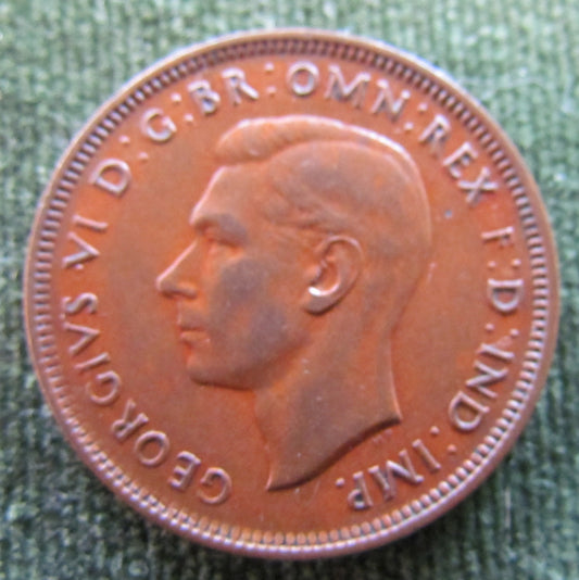 Australian 1939 1/2d Half Penny COA King George VI Coin