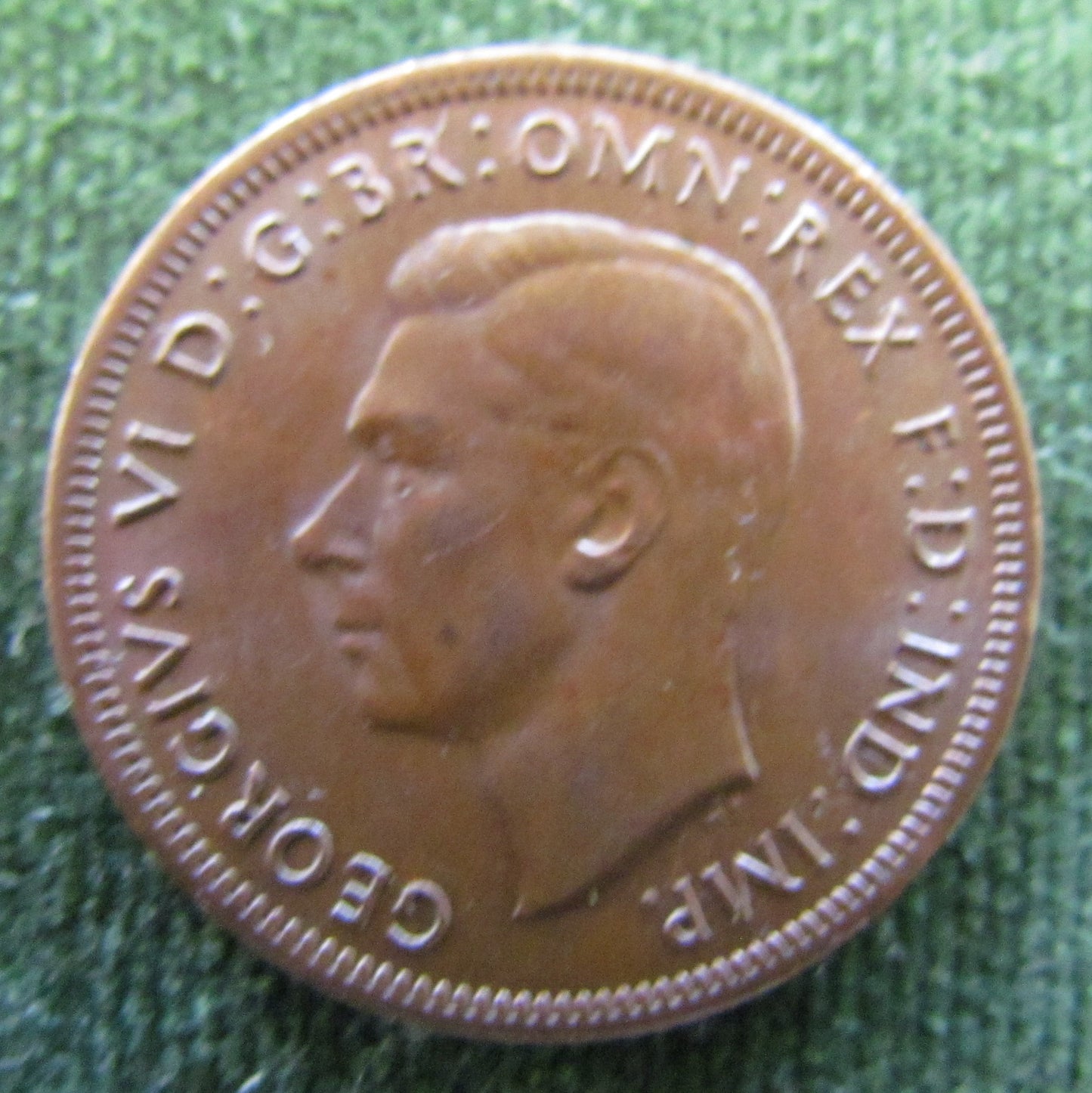 Australian 1943 1/2d Half Penny King George VI Coin - Low Circulation