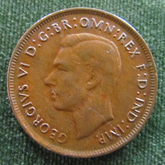 Australian 1943Y. 1d 1 Penny King George VI Coin