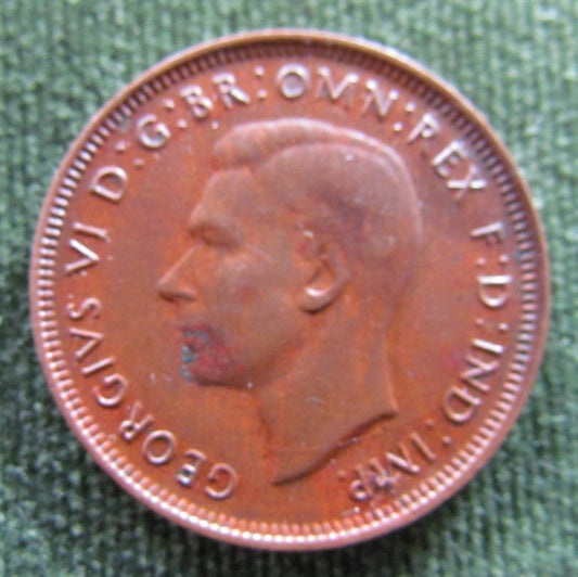 Australian 1948 1/2d Half Penny King George VI Coin - Variety Die Cracks