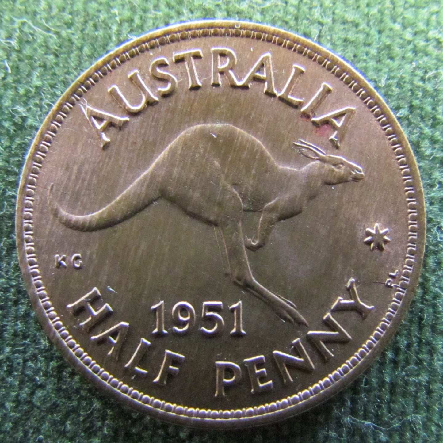 Australian 1951PL 1/2d Half Penny King George V Coin - High Grade