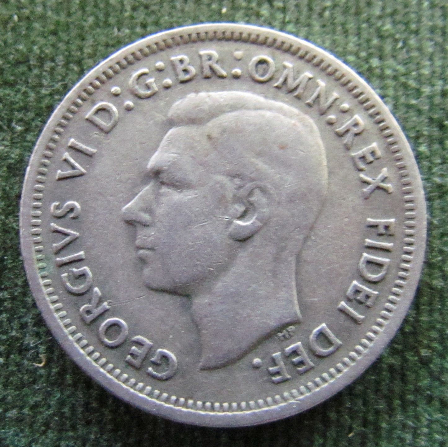 Australian 1952 1/- 1 Shilling King George VI Coin Graded VF- Variety Die Crack