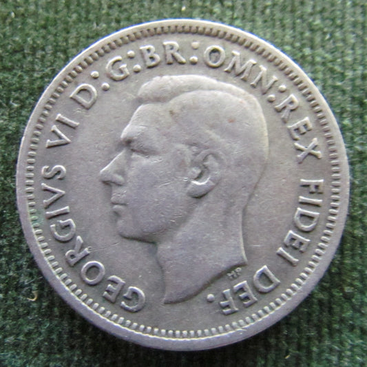 Australian 1952 1/- 1 Shilling King George VI Coin Graded VF- Variety Die Crack