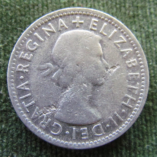 Australian 1954 1/- 1 Shilling Queen Elizabeth II Coin Graded F - VF- Variety Planchet Error