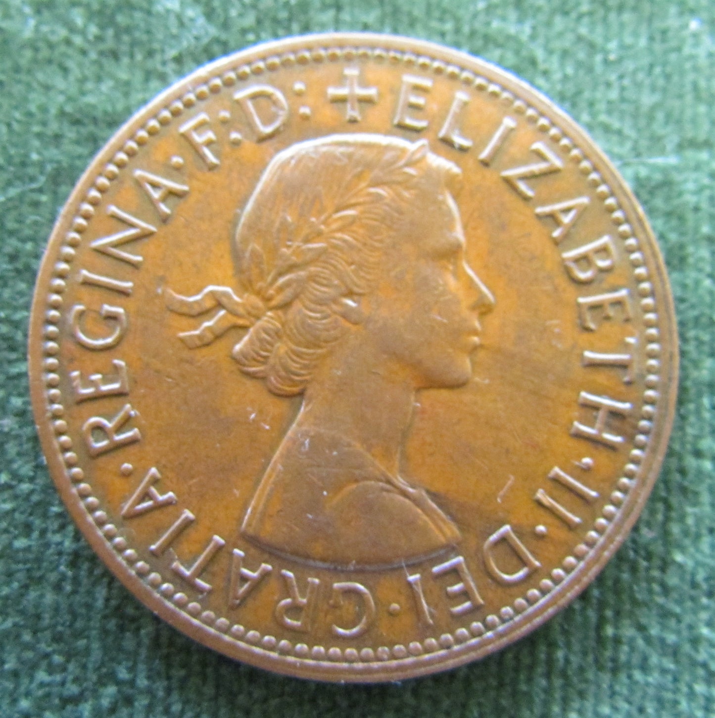 Australian 1955 1d 1 Penny Queen Elizabeth II Coin