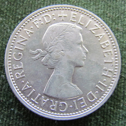 Australian 1960 2/- Florin Queen Elizabeth II Coin Graded aEF - Variety Die Crack