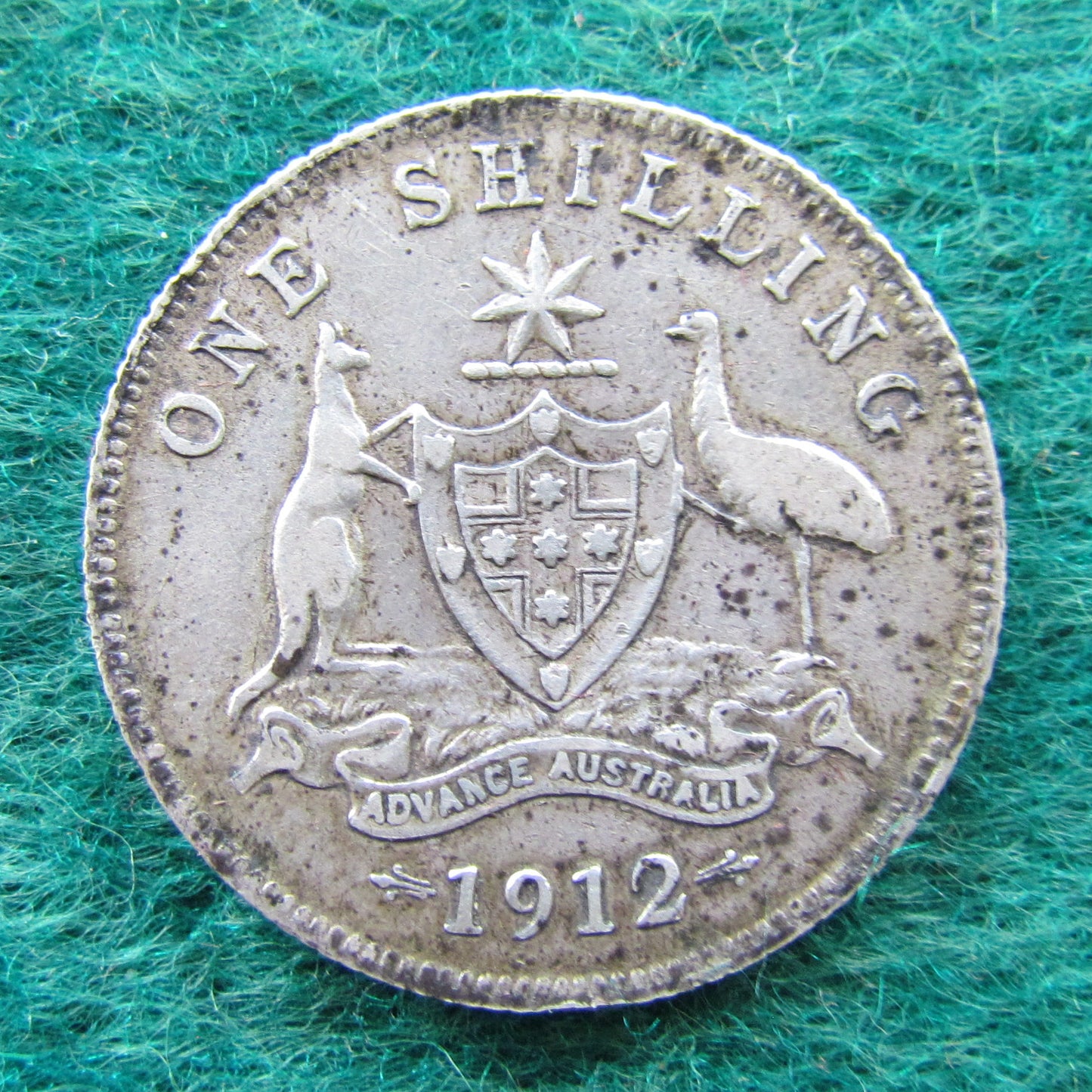 Australian 1912 1/- 1 Shilling Coin King George V Circulated