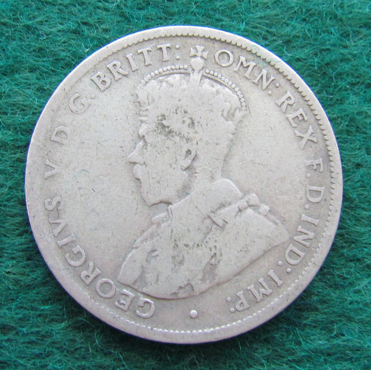 Australian 1913 2/- Florin King George V Coin - Circulated