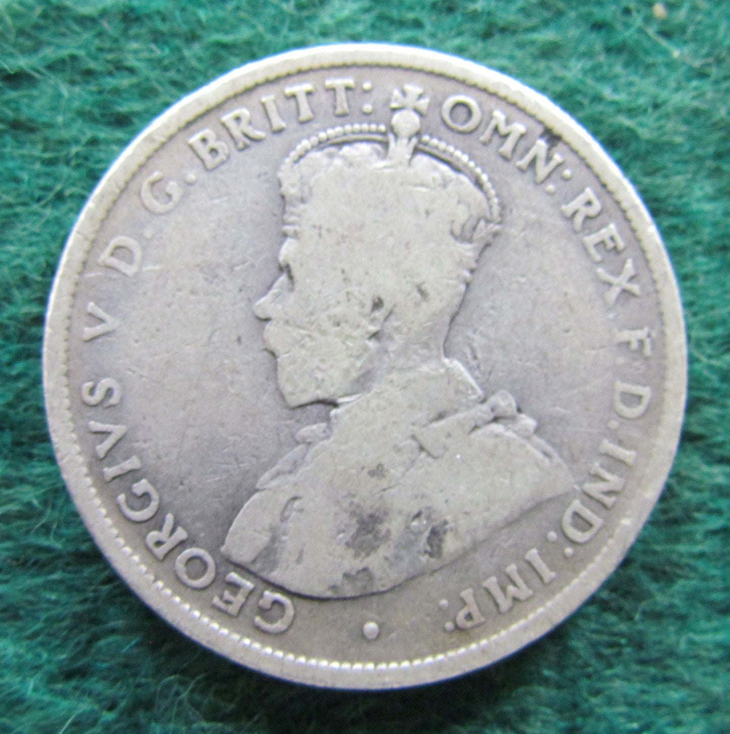 Australian 1916 M 2/- Florin King George V Coin - Circulated