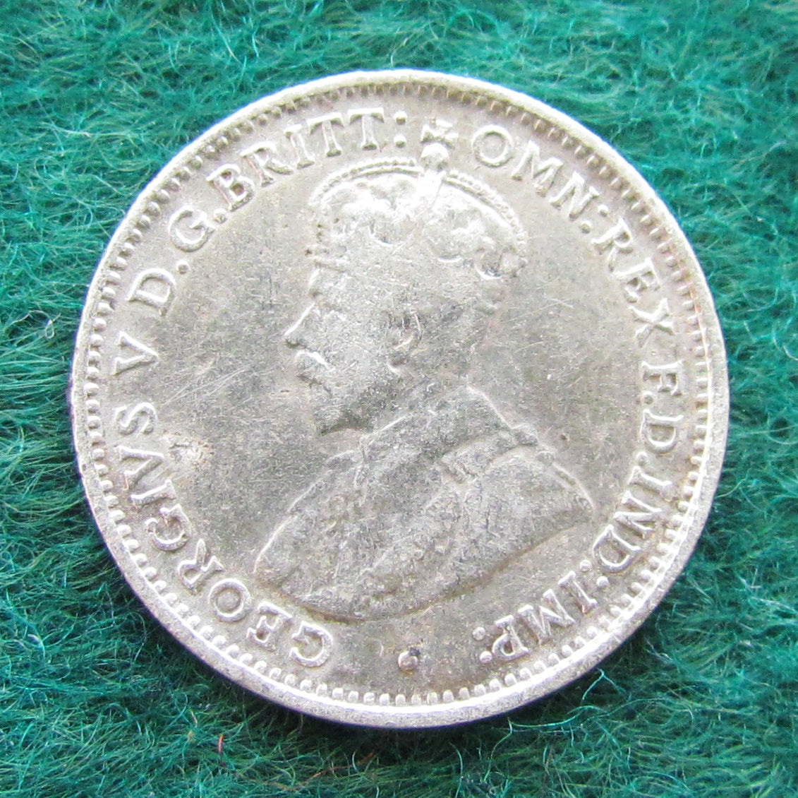 Australian 1919 M 3d Three Pence King George V Coin Circulated
