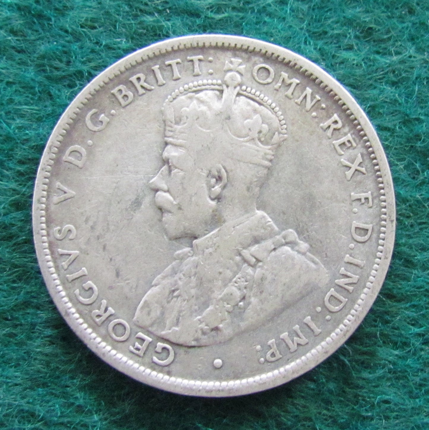 Australian 1921 2/- Florin King George V Coin - Circulated