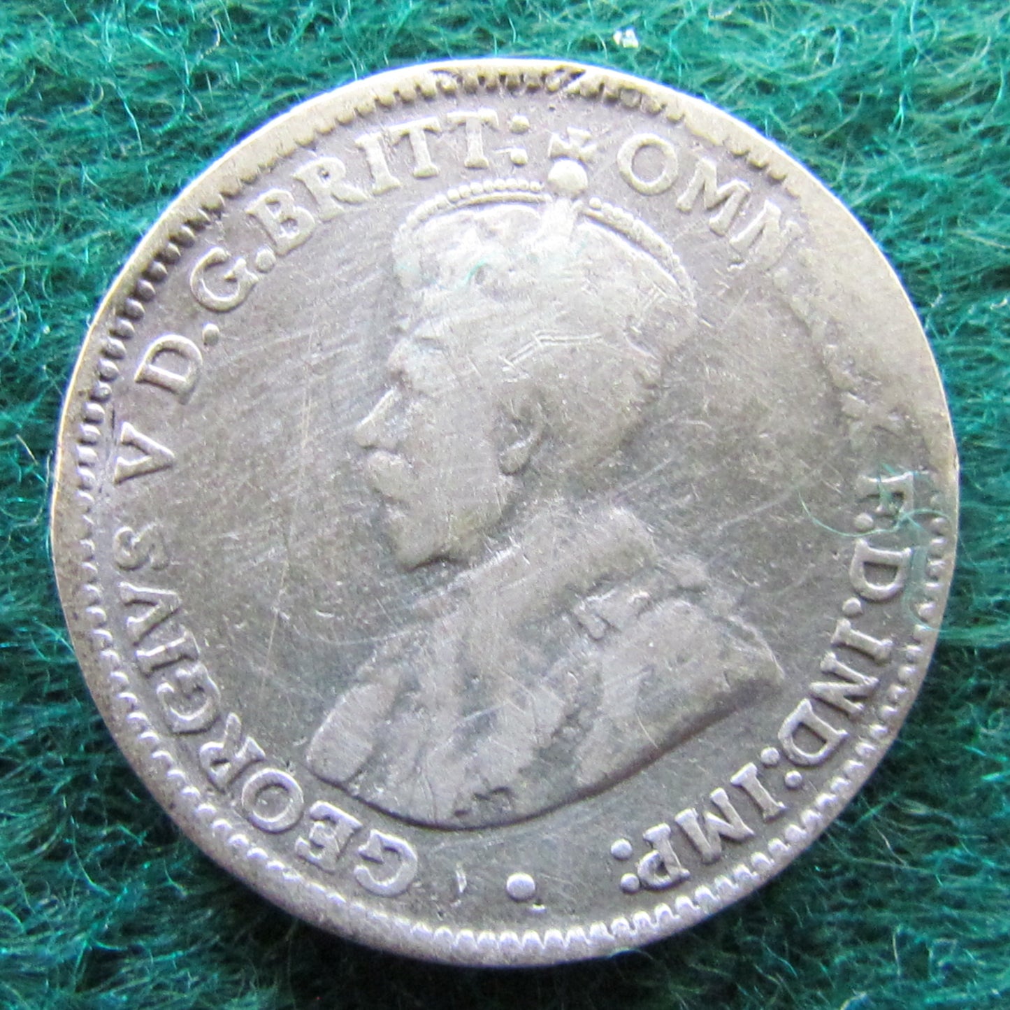 Australian 1921 M 3d Three Pence King George V Coin Circulated