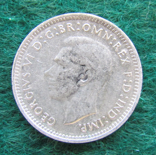 Australian 1942 S 3d Three Pence King George VI Coin Circulated