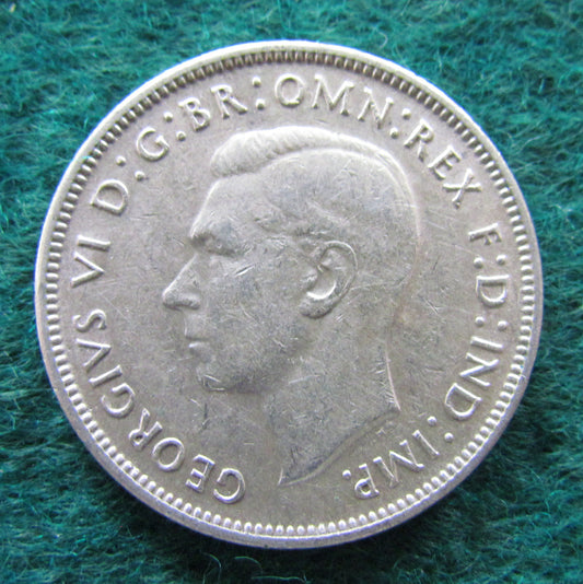 Australian 1944 S 2/- Florin King George VI Coin - Circulated