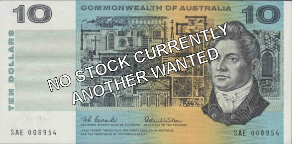 Australian 1966 10 Dollar Coombs Wilson COA Banknote s/n SAC 808809 - Circulated