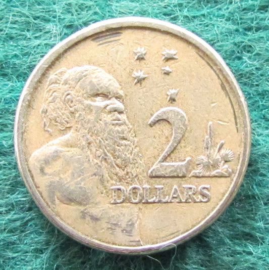 Australian 1996 2 Dollar Aboriginal Elder Queen Elizabeth Coin - Circulated