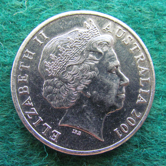 Australian 2001 20 Cent Coin Centenary Of Federation Western Australia Queen Elizabeth II Coin - Circulated